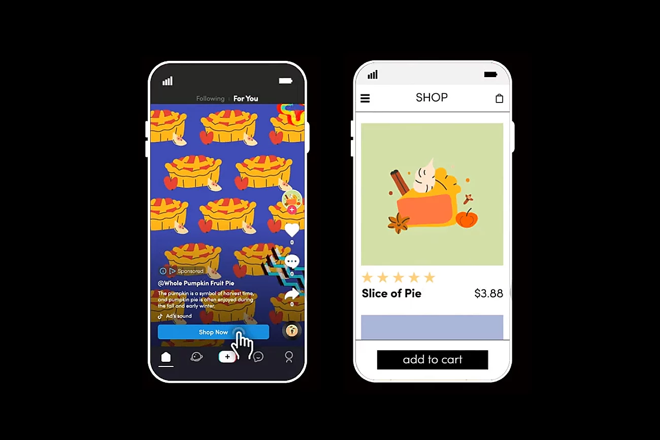 Graphical examples of tiktok infeed ads